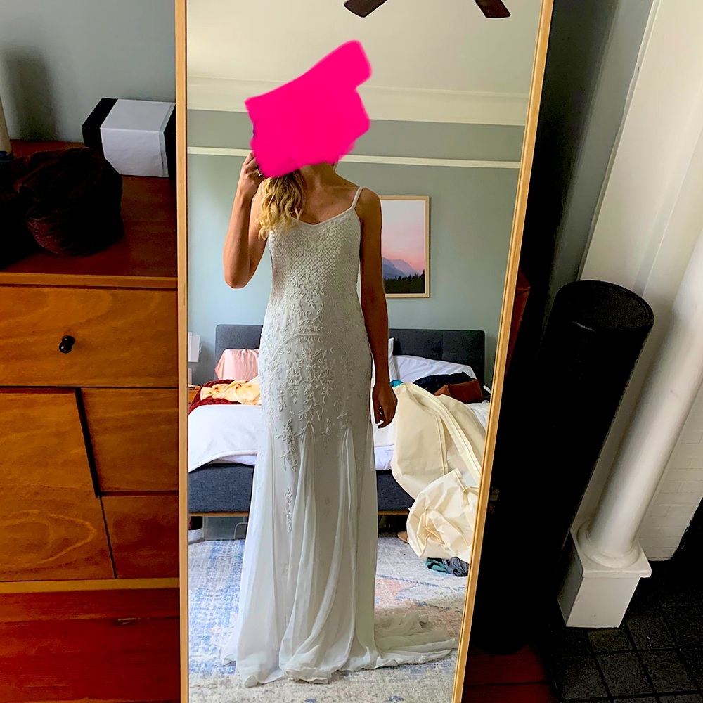 Anthropologie BHLDN sequin vintage-inspired wedding dress